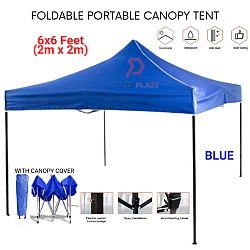Blue 6x6 Feet Folding Canopy Tent Kanopi Bazar Pasar Malam Payung Niaga Khemah Folding Tent