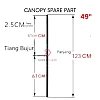 49 Inches Tiang Bujur Panjang Canopy Spare Part