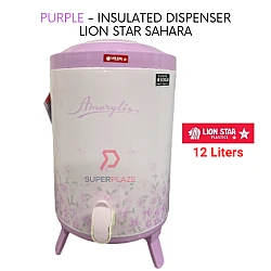 Purple 12 Liters Lion Star Sahara Drink Jar Beverage Dispenser Hot Cold Water Storage Insulated Container