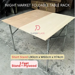 3 Feet Short Stand With Plywood Night Market Foldable Table Rack Market Folding Table Stand