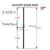 57 Inches Tiang Bujur Panjang Canopy Spare Part