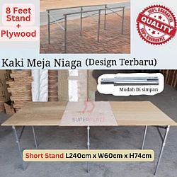 8 Feet Short Stand With Plywood Night Market Foldable Table Rack Market Folding Table Stand Rack