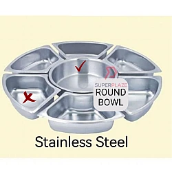 Round Middle Bowl Only Stainless Steel For 52cm Serving Dome Insert Replacement