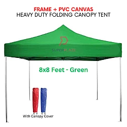 Green 8x8 Feet Full Set PVC Canvas Heavy Duty Folding Canopy Tent Kanopi Bazar Payung Pasar Malam Khemah