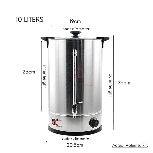 10 Liters Commercial Electric Water Boiler Automatic Temperature Control Beverage Dispenser