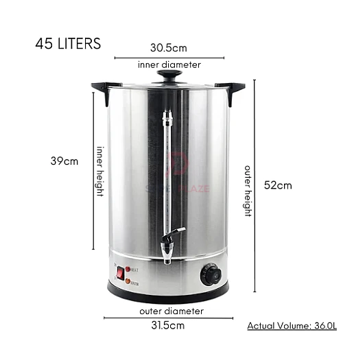 45 Liters Commercial Electric Water Boiler Automatic Temperature Control Beverage Dispenser
