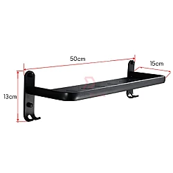 Aluminium Frosted Black Wall Rack Multifunctional Wall Storage Rack Bathroom Kitchen Rack