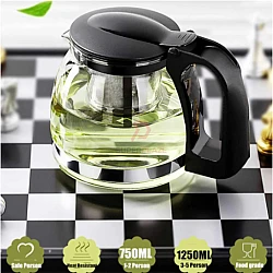 1250ml Heat Resistance Glass Decanter Jug High Temperature Coffee Pot Infuser Strainer Filter Tea Pot