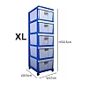 XL L5 393 5 Tiers Twin Dolphin Plastic Storage Drawer Cabinet Chest Drawers Clothes