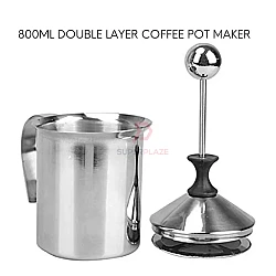 800ml Double Layer Coffee Pot Plugger Pot Tea Coffee Filter Bubble Tea Milk Tea Bubble Maker