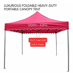 Red Color 10x15 Feet Luxurious Super Heavy Duty Foldable Canopy Tent Gazebo Folding Portable Tent