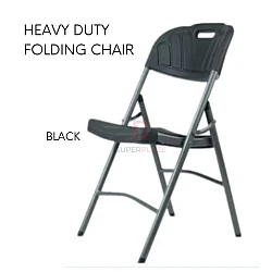 Black Heavy Duty Folding Chair HDPE Portable Foldable Chair Banquet Function Event Catering Hall
