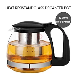 1250ml Heat Resistance Glass Decanter Jug High Temperature Coffee Pot Infuser Strainer Filter Tea Pot