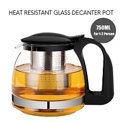 750ml Heat Resistance Glass Decanter Jug High Temperature Coffee Pot Infuser Strainer Filter Tea Pot