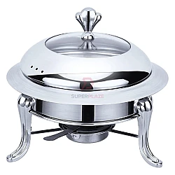 18cm Silver Color Stainless Steel Crown Buffet Set Round Chafing Dish Chafer Serving Tray Catering Dome