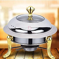 18cm Gold Color Stainless Steel Crown Buffet Set Round Chafing Dish Chafer Serving Tray Catering Dome