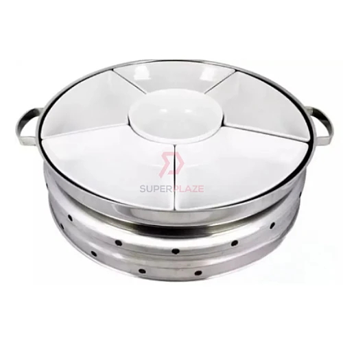 52cm Full Set Melamine Stainless Steel Serving Chafing Dish Melamine Insert Party Dome Set