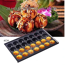 28 Holes 4cm Takoyaki Hot Plate Non Stick Cooking Mould Gas Takoyaki Plate