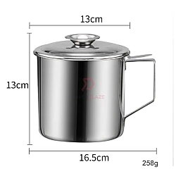 1400ml Stainless Steel Oil Filter Pot Strainer Storage Mug Leakproof Dripping Pot