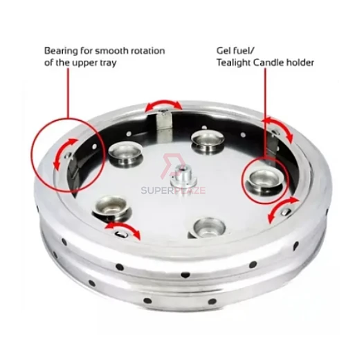 52cm Full Set Melamine Stainless Steel Serving Chafing Dish Melamine Insert Party Dome Set