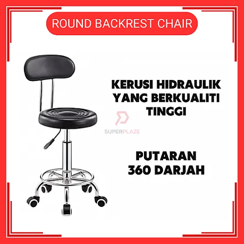 Kerusi Spa Kecantikan Hidraulik Kerusi Salon Boleh Laras Kerusi Beroda Backrest Chair