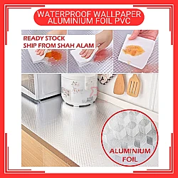 60cm x 5m Aluminium Foil PVC Waterproof  Wallpaper Wall Sticker Kertas Dinding