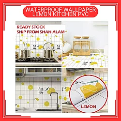 60cm x 5m Lemon Kitchen PVC Waterproof Wallpaper Wall Sticker Kertas Dinding