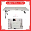 6 Kaki 6 Feet Foldable Banquet Table Event  Catering  Hall  Buffet Folding Table Pasar Malam Meja Lipat Niaga