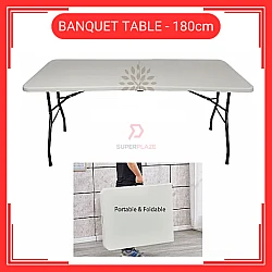 6 Kaki 6 Feet Foldable Banquet Table Event  Catering  Hall  Buffet Folding Table Pasar Malam Meja Lipat Niaga