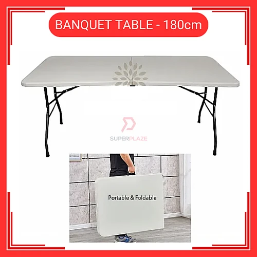 6 Kaki 6 Feet Foldable Banquet Table Event  Catering  Hall  Buffet Folding Table Pasar Malam Meja Lipat Niaga