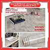 60cm x 5m Brown Marble PVC Waterproof Wallpaper Wall Sticker Kertas Dinding