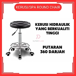 Kerusi Spa Kecantikan Hidraulik Kerusi Salon Boleh Laras Kerusi Beroda Round Chair