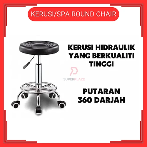 Kerusi Spa Kecantikan Hidraulik Kerusi Salon Boleh Laras Kerusi Beroda Round Chair