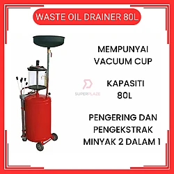 80Liter Waste Oil Extractor Drainer With Vacuum Cup Pengekstrak Minyak Sisa Waste Oil Drainer