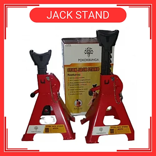 3Tan Jack Stand Dengan Pin Keselamatan Alat Pembaikan Boleh Laras Heavy Duty Metal Jacks Kereta