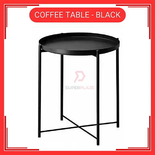 Black Coffee Table Tray Table Removable Tray Top  Side Table Coffee Table Meja Tepi Sofa Meja Kecil