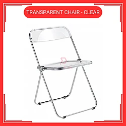Clear Transparent Chair Acrylic Dining Chair Ins Stool Fashion Folding Chair