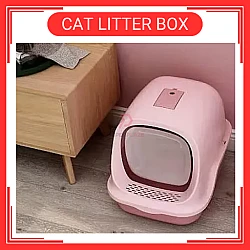 Pink Color European Style Full Cover Cat Toilet Cat Litter Box Pink Color Bekas Pasir Kucing Cat Litter Boxes Warna