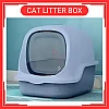 Blue Color European Style Full Cover Cat Toilet Cat Litter Box Bekas Pasir Kucing Cat Litter Boxes Warna Biru