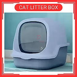 Blue Color European Style Full Cover Cat Toilet Cat Litter Box Bekas Pasir Kucing Cat Litter Boxes Warna Biru