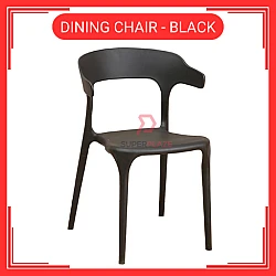 Black Color Plastic Horn Chair Leisure Dining Room Chair Plastic Backrest Chair