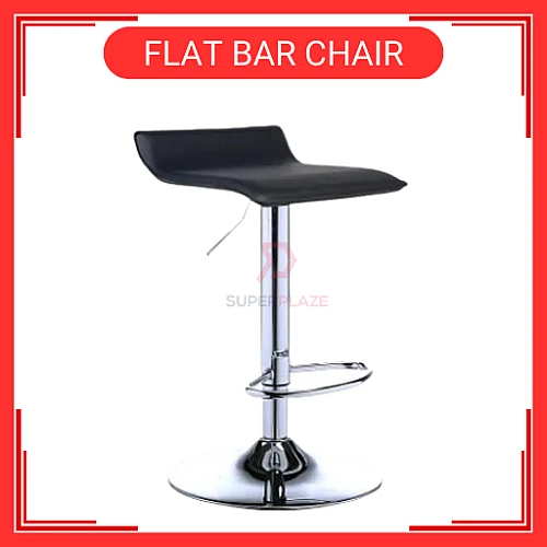 Black Adjustable Flat Bar Chair Bar Stool Height Chair High Chair