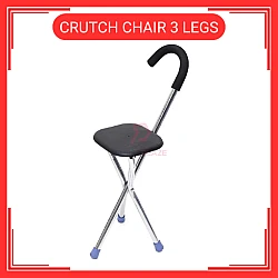 Portable Light Weight Tripod Stainless Folding Crutch Chair 3 Legs