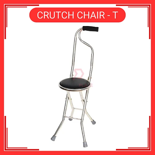 High Quality Elderly Stainless Steel Folding Chair Stool Crutch Chair T