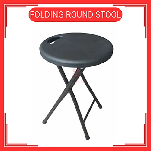 Kerusi Lipat Portable Folding Stool Household Plastic Round Stool Outdoor Home Living Office Space Saving Bench