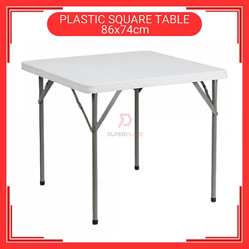 86cm Plastic Square Table Meja Lipat Empat Segi Portable Square Table For Restaurant Camping