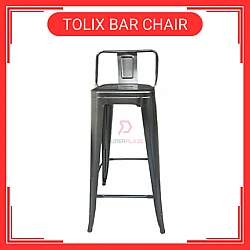 Kerusi tinggi Kerusi Besi Tolix Metal High Barstool With Backrest Kerusi Bar Tinggi Cafe Restaurant Metal Bar  Chair