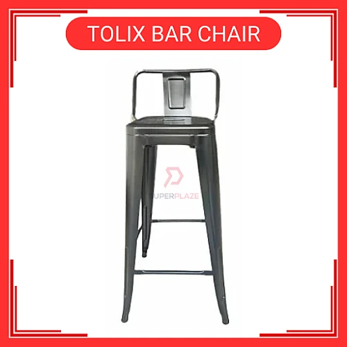Kerusi tinggi Kerusi Besi Tolix Metal High Barstool With Backrest Kerusi Bar Tinggi Cafe Restaurant Metal Bar  Chair