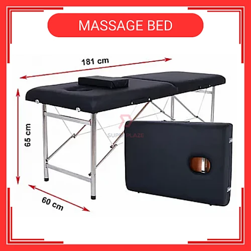 Massage Bed Katil Bekam Katil Urut Katil Spa Katil Mudah Lipat Massage Bed Portable Spa Facial Bed Black