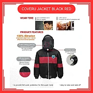 COVER U BLACK RED PPE Coverall Jacket Protection from Risk of Contagious Viral Medical Grade Baju Covid